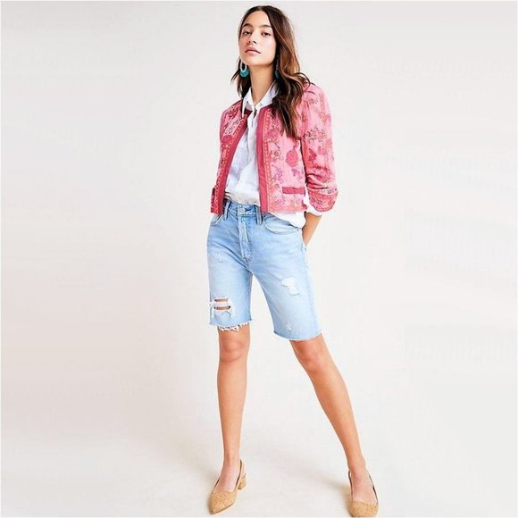 Levi's Premium 501 High-Rise Denim Bermuda Shorts - Like New! - Picture 1 of 6